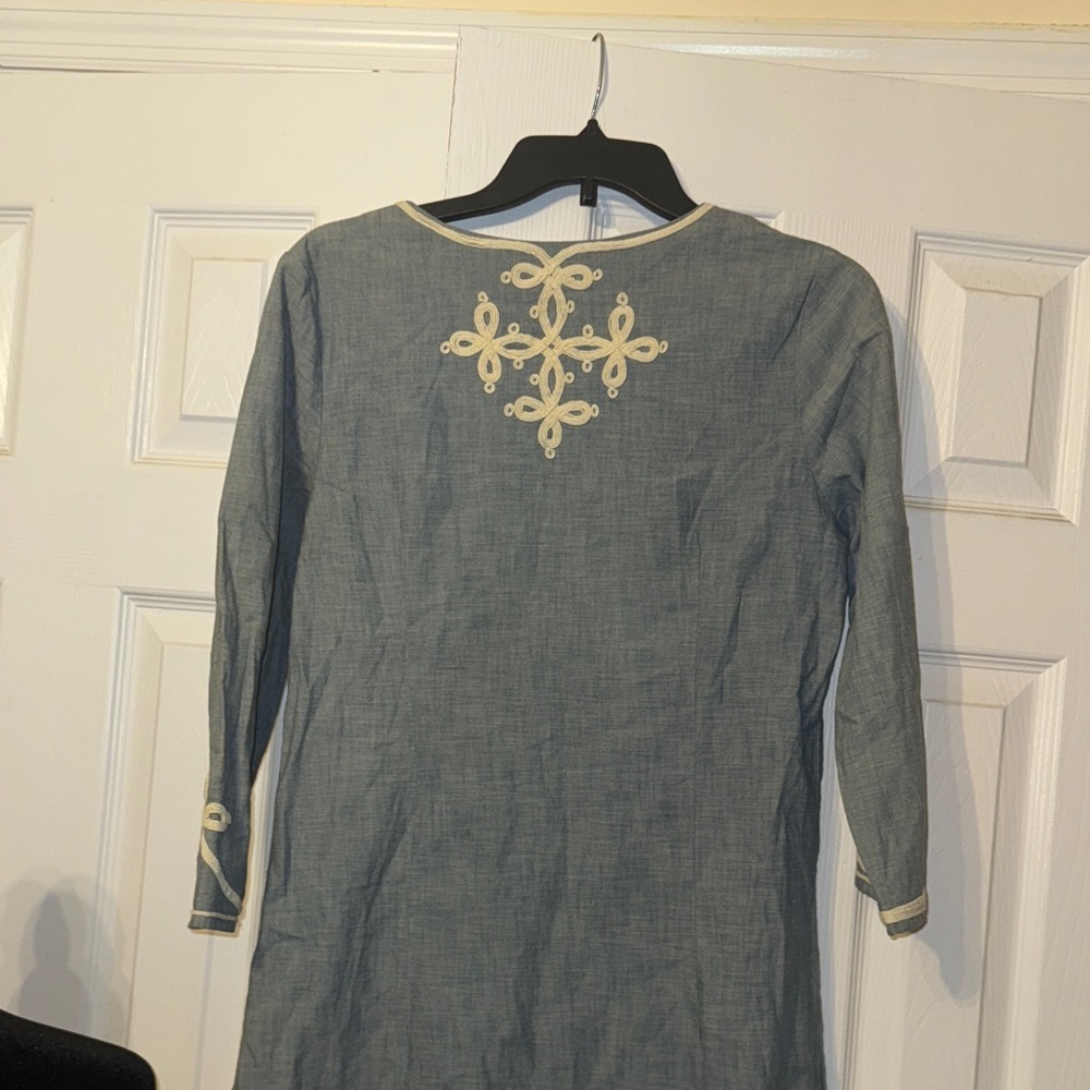 Lucky Brand Denim Tunic with Cream Embroidery - Picture 8 of 9